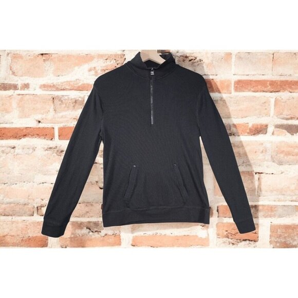 Lauren Ralph Lauren Active Ribbed Quarter-Zip Pullover - Black - Size L - Picture 5 of 16